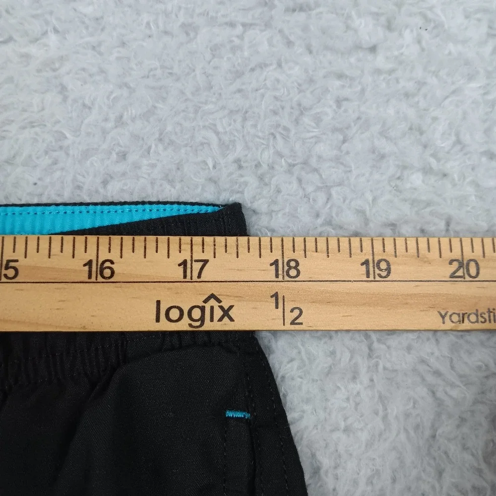George Swim Trunks Mens L Black Turquoise Recycled Mesh Lined GM10202Y
